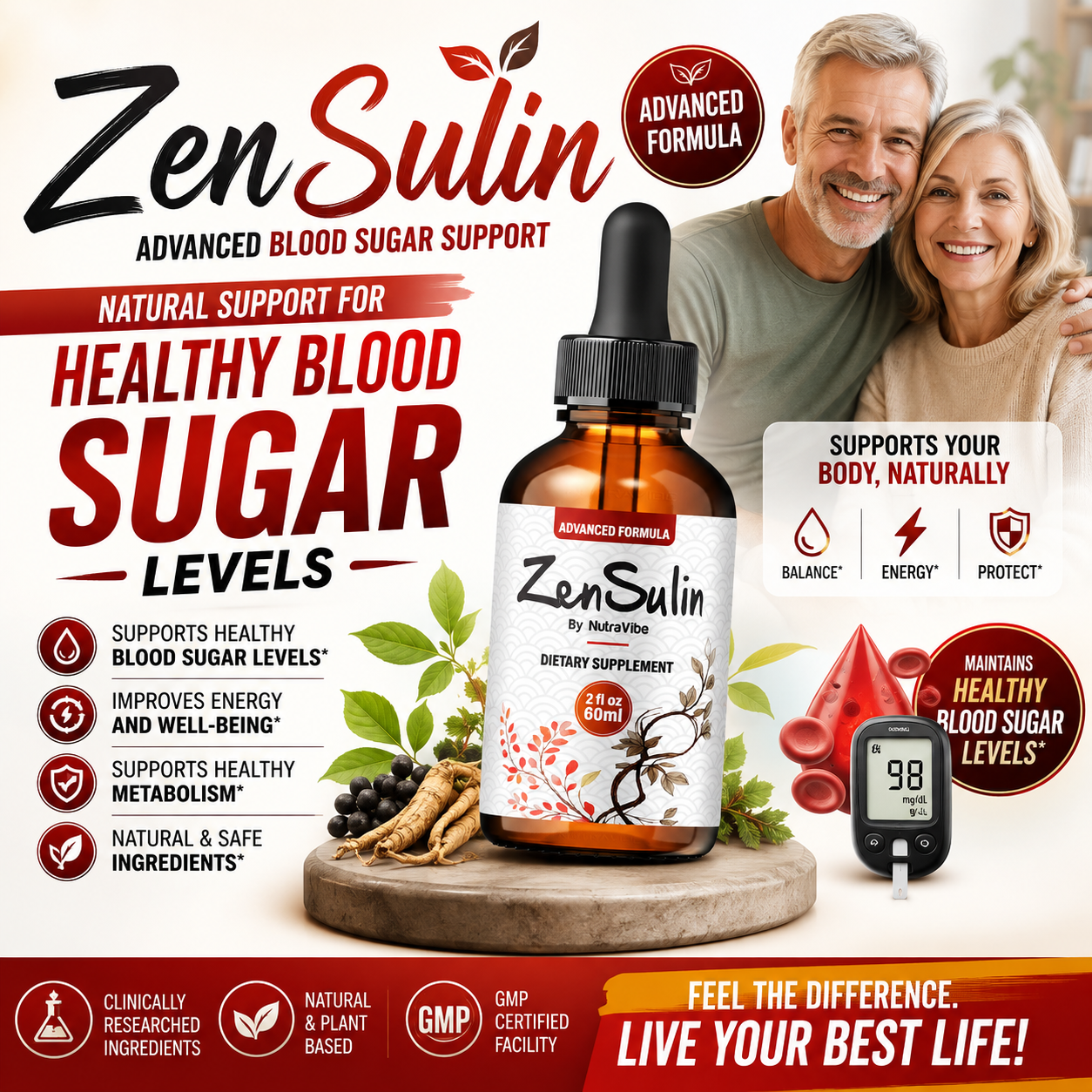 ZenSulin advanced blood sugar support dietary supplement bottle